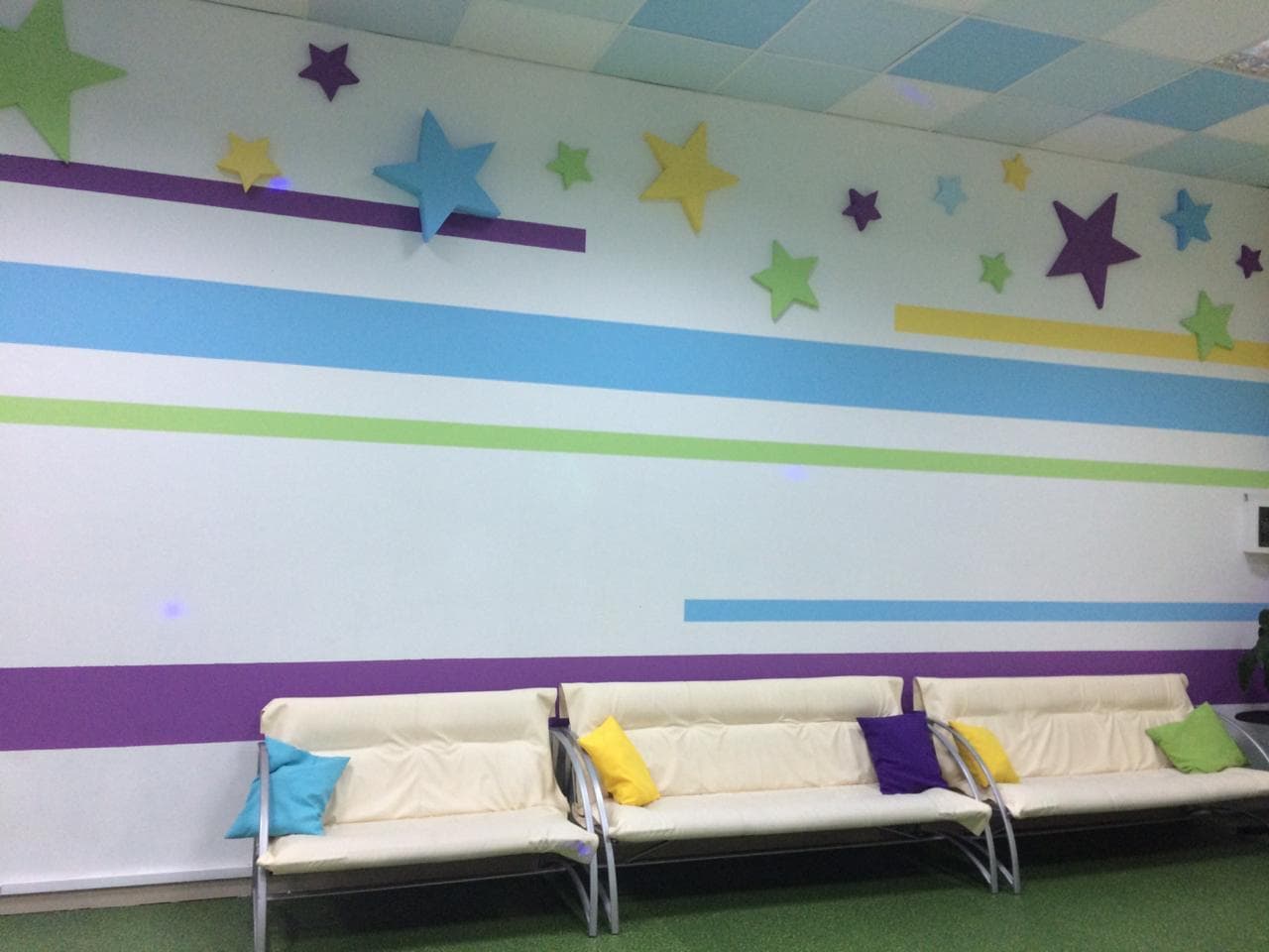 Интерьер клуба «Крылатые Качели» для детских праздников, Екатеринбург